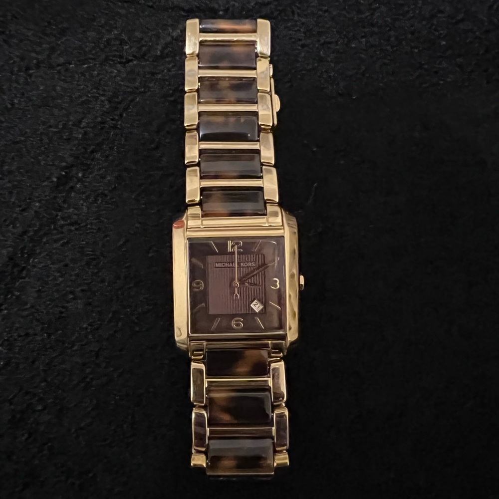 Michael Kors tortoise shell square face watch